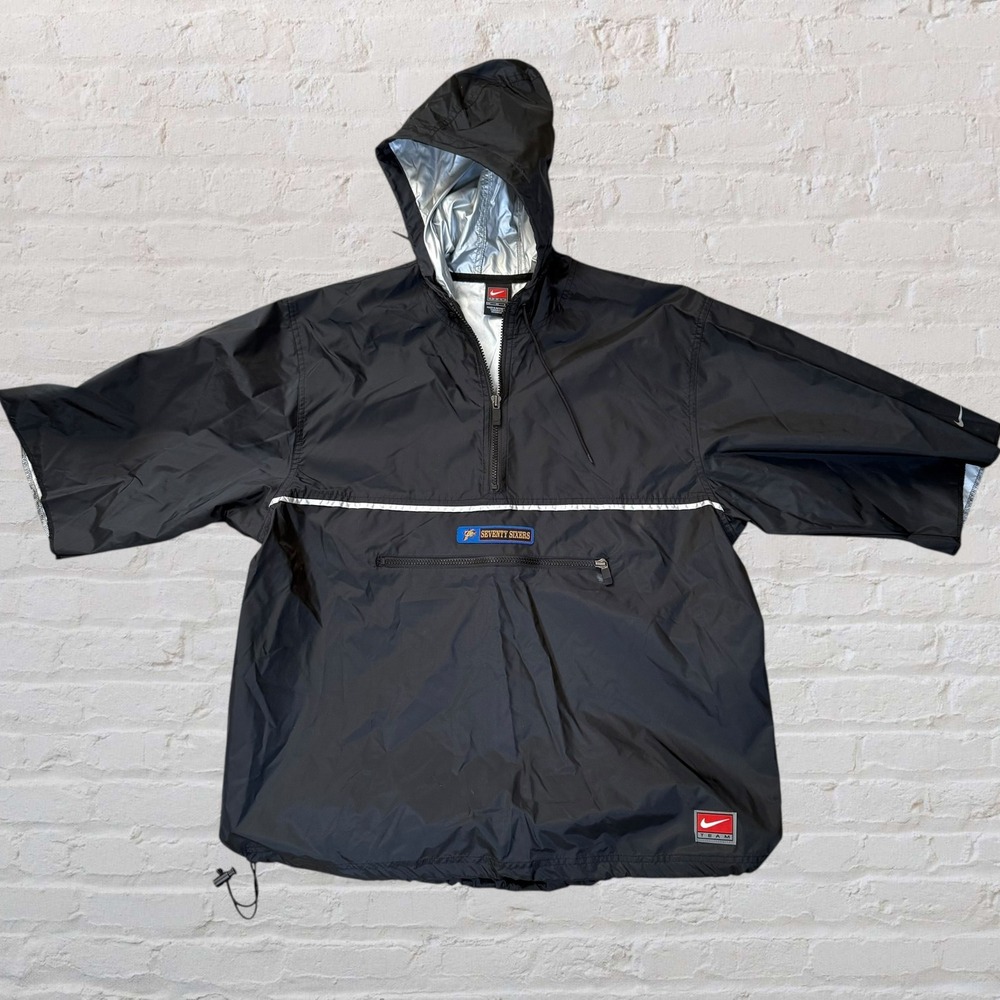 Vintage Black Nike Philadelphia 76ers Team Pullover Warm Up Hoodie Men's Medium